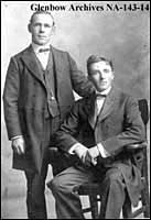 Joseph O. Wilcox from Raymond, Alberta and Adrian Cook from Cardston, Alberta. Mormon missionaries in central United States.