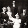 Pictured from left to right: Lydia (Perler) Langer, Erna, Paul Langer (standing), Alfina, Peter Perler.