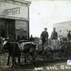Joosep Hennel, with a team of oxen and wagon, delivers goods at Stettler store,ca 1920  