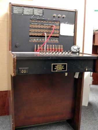 Old-fashioned telephone switchboard