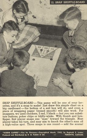 Game card from the children\\\'s game set \\\'Kiddie Capers\\\'. 1943.