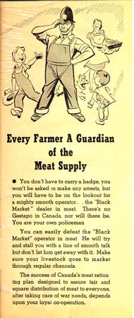 newspaper ad:Every farmer a guardian of the meat supply-wartime prices and trade board (rationing/morality)