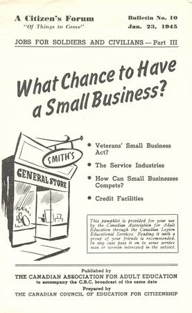 A Citizen\'s Forum - What Chance to Have a Small Business?