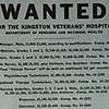 Wanted for the Kingston Veterans
