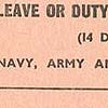 Leave or Duty Ration Card
