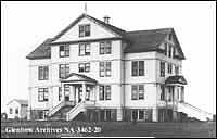 The Norwegian Lutheran College decided to locate their college within the town limits of Camrose, Alberta in 1911 and this building was erected in 1912. The college is affiliated with the provincial university, and a course of studies in compliance with university requirements is offered.
