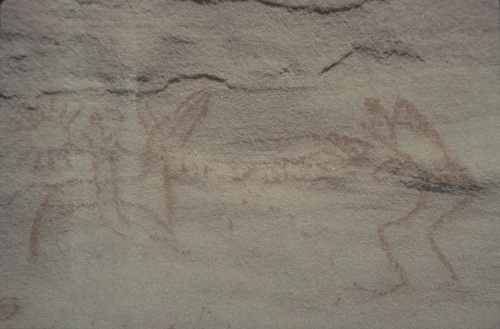a detail of a pictograph from Writing-On-Stone