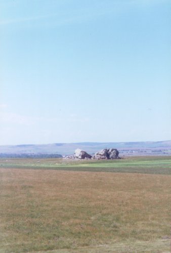 Long Distance view of the Okotoks Erratic
