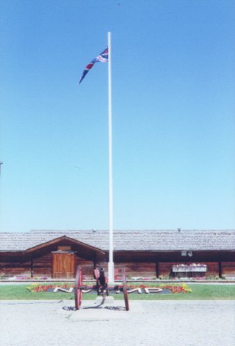 Canon and Flag pole at Fort MacLeod.