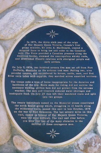 Plaque for North West Mounted Police.