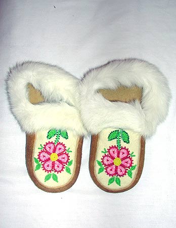 Beaded Leather Moccasins
