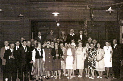 Medicine Valley Estonian   Society members and guests gather on the occasion of Robert Kreem\'s visit to the Estonian Hall,1965. 