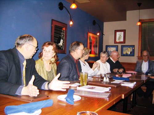 Following a successful Centennial celebration, members of the organizing committee get ready for a final dinner.
Second from left to right: Barbara Gullickson, Perry and Karen Kotkas, 2004. 