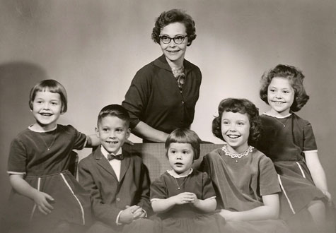 Astrid (Oro) Ustina pictured with her five children, 1970s.