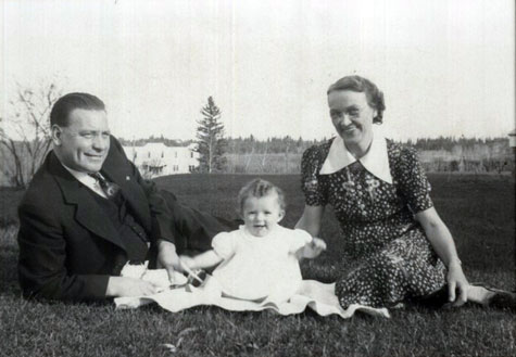 Pictured are Karl, daughter Ruth and Martha Elvey, 1941