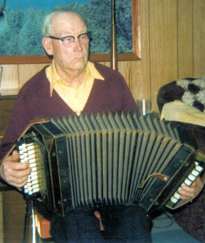 Alexander Soop plays the accordion, a traditional Estonian musical instrument.
