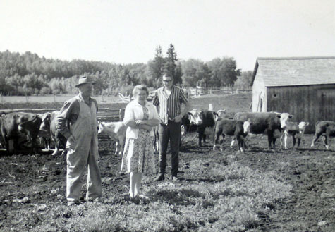 Arnold and Salme Matiisen with  son Rein on their farm.