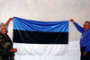 Estonian flag displayed