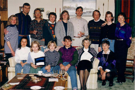 Members of the Estonian Biathlon Team and Alberta Estonians during a reception for the athletes near Calgary, 1992