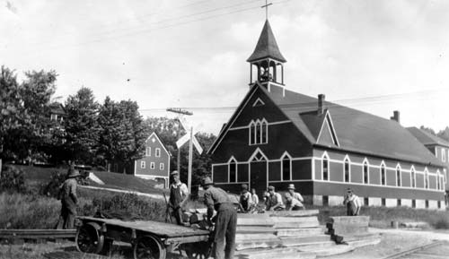 Church and railway repair crew