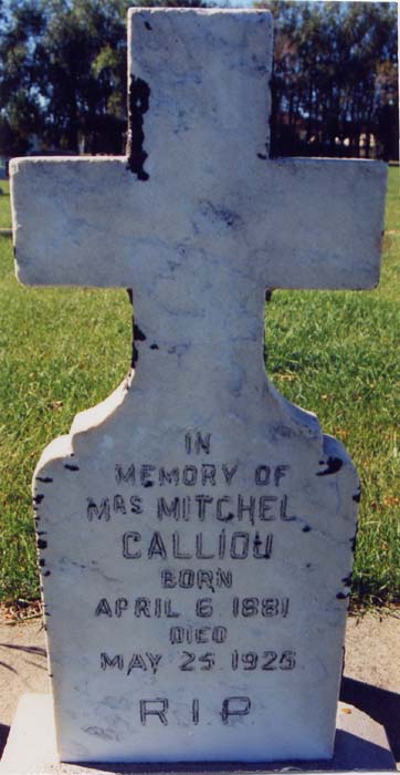 Tombstone Mrs Mitchell Calliou