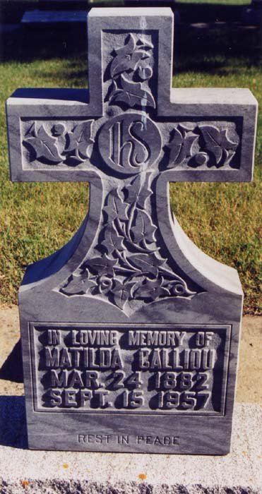 Tombstone Matilda Calliou