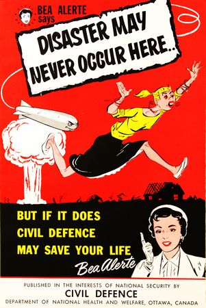 Poster, Bea Alerte Says: \\\\\\\'Disaster may never occur here...: But if it does civil defence may save your life\\\\\\\'