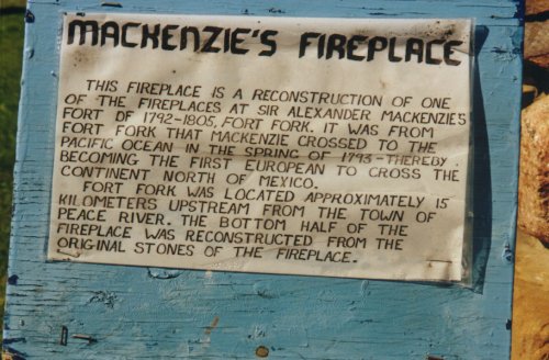 Plaque de la chemine de MacKenzie (Fort Fork).