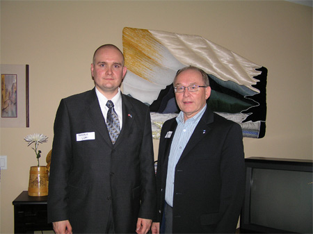 Rasmus Lumi, Estonian Charge d\'Affaires from the Canadian Embassy in Ottawa and Bob Kingsep, President of the Alberta Estonian Heritage Society, Calgary, November, 2007