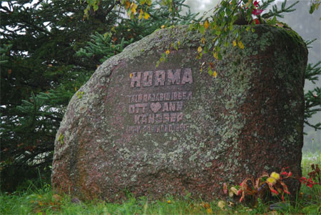 Memorial headstone for Horma Ott (Ott and Ann Kngsep), Bob Kingsep\'s great grandfather, on their homestead in Vrumaa, 2007