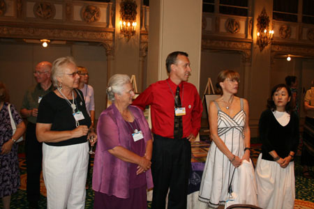 Martha Munz Gue (second from left) attends the opening of the art show at the West Coast Estonian Days in Los Angeles, 2007. Martha was one of the participating artists.