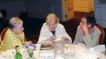 l to r: Helle Kraav, Livia Kivisild, Astrid Ustina in conversation, AEHS AGM, red Deer, 2006