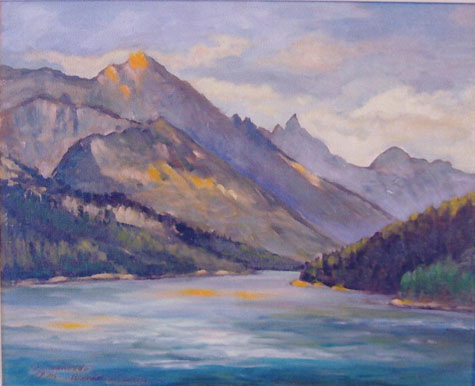 Landscape painting of  Waterton National Park  by Galina Koddo.