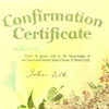 Tihkane Confirmation Certificate