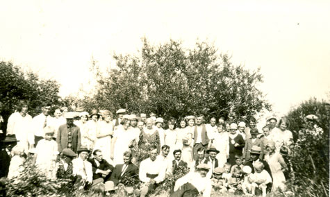 Stettler Estonians celebrating midsummer solstice at Linda Hall, 1930s.