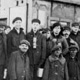 Miners of Blue Diamond coal Company, Brule Mines, Alberta.  Photo courtesy of Glenbow Archives.