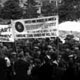 Miners on strike parade, 1948.  Photo courtesy of City of Edmonton Archives. 