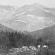 The mining town of Luscar, Alberta, had a backdrop of stunning mountain scenery.   Photo courtesy of Glenbow Archives