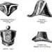 Illustrations of various styles of hat