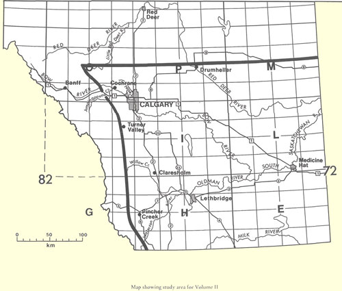 Map of Southern Alberta.