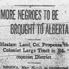 Newspaper article about the influx of Blacks to Alberta