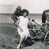 Leffler family ploughing the fields, 1930s