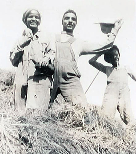 Frank and Georgia Leffler at haytime, 1930s