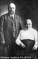 Mr. and Mrs. Heinrich Schultz, Bruderheimer, Alberta. Moravian Germans who were early settlers at Bruderheim. Heinrich Schultz was chairman of the school board, 1900-1905 and was nicknamed "Mud Lake" Schultz. The school was locally referred to as Mud Lake.