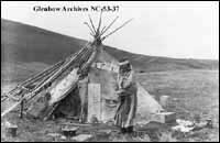 A Native woman near Calgary, Alberta in July 3, 1905.