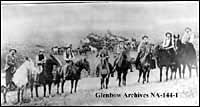 Cochrane Ranch riders, near Cardston, Alberta, 1904.