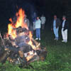 The bonfire is an important part of a Jaanipev celebration. Shown at Gilby 2001 Centennial. 