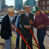 July 1991 - Grant MacEwan and Don Getty at the groundbreaking ceremony for the downtown campus of Grant MacEwan College