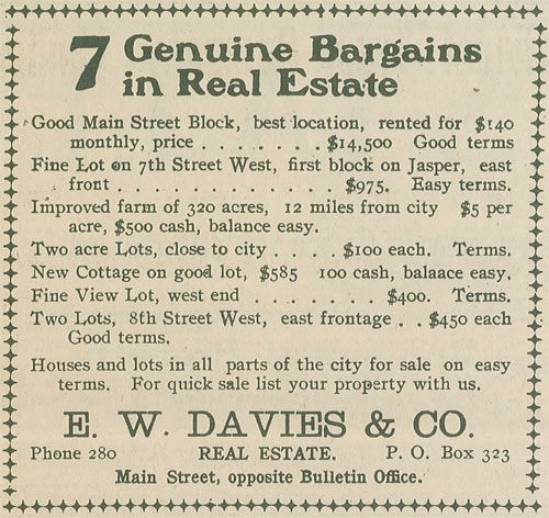 E.W. Davies & Co. - 7 Genuine Bargains in Real Estate