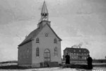 Saddle Lake, AB - Church and School at Saddle Lake, [1920s]. (OB1676 - Oblate Collection at the PAA)